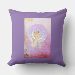Samhain Greetings Lunar Goddess Throw Pillow