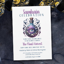 Samhain Harvest Potion Bottle Halloween Party Invitation