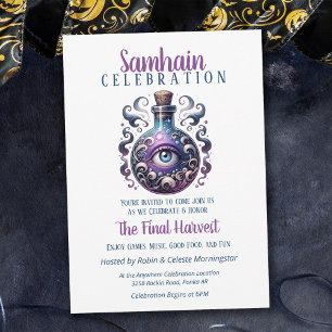 Samhain Harvest Potion Bottle Halloween Party Invitation