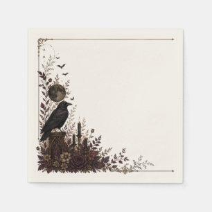 Samhain Nocturne Gothic Raven Halloween Napkin