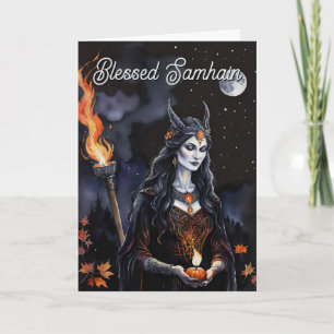 Samhain Pagan Witch Blessed Halloween Fall Night Card