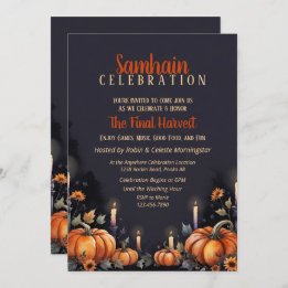 Samhain Party Fall Pumpkins & Candles Invitation