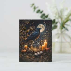 Samhain Raven Mystical Beautiful Holiday Postcard