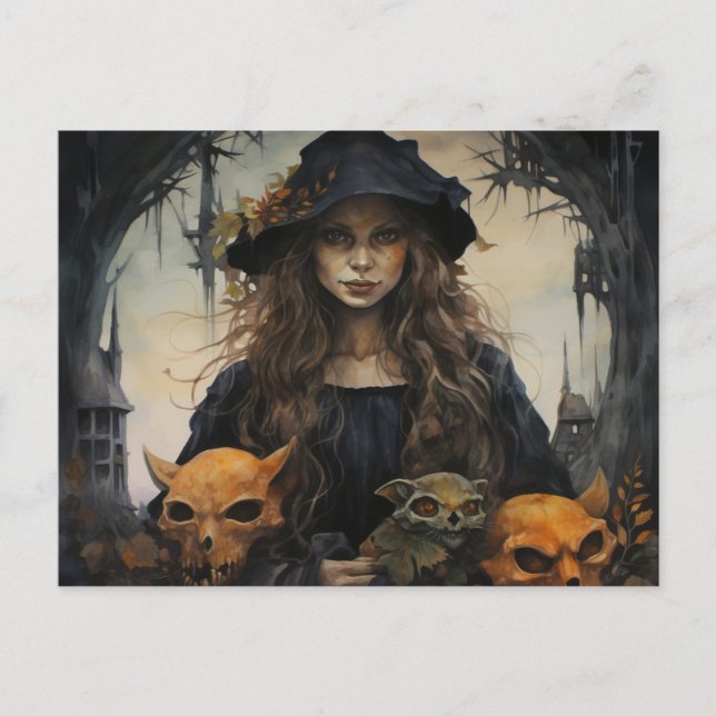 Samhain Witch postcard (Front)