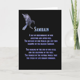 Samhain with Raven or Crow Blessed Samhain Card