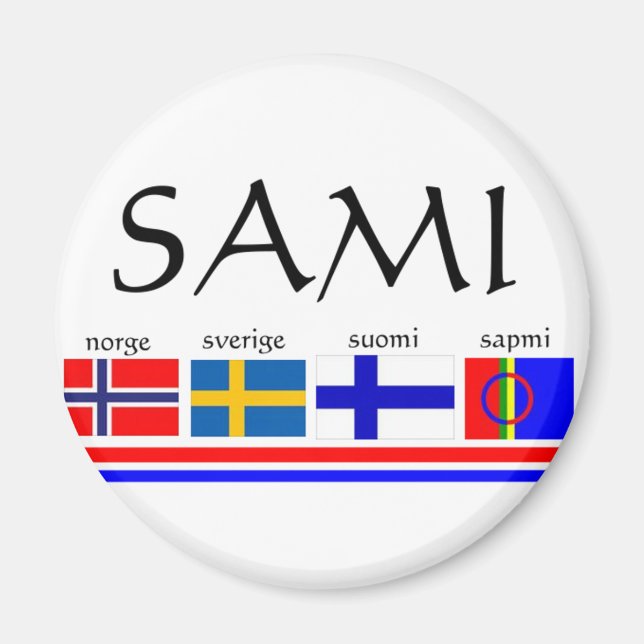 Sami and Scandinavian flags Magnet (Front)