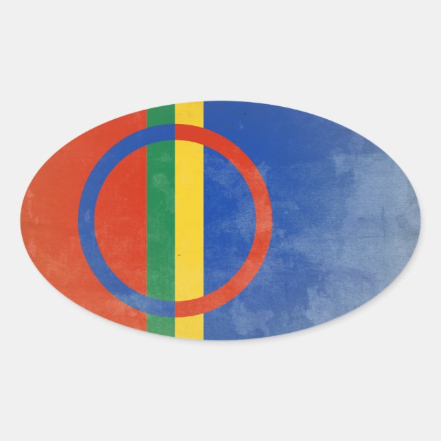 Sami people flag oval sticker (Front)