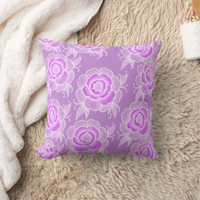 Sami 💜 Purple Baroque Floral Cushion (Blanket)