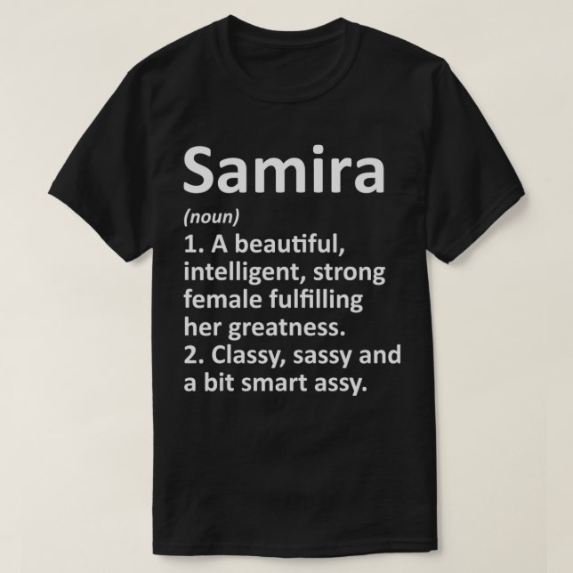 SAMIRA Definition Personalised Name Funny Christma T-Shirt (Design Front)