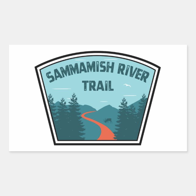 Sammamish River Trail Washington Rectangular Sticker (Front)