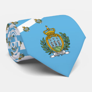 Sammarinese Flag & Coat of Arms ,San Marino Flag Tie