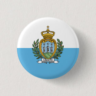 Sammarinese Flag, Flag of San Marino 3 Cm Round Badge