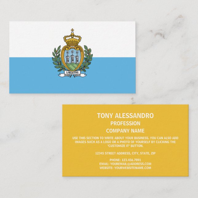 Sammarinese Flag, Flag of San Marino Business Card (Front/Back)