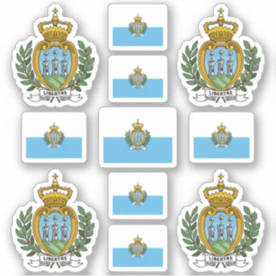 Sammarinese state symbols / coat of arms and flag