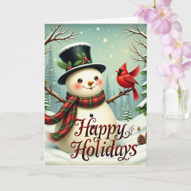 Sammy Snowman Christmas Card (Orchid)