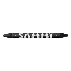 Sammy Spelled in Samoyed Dog Letters Black Ink Pen