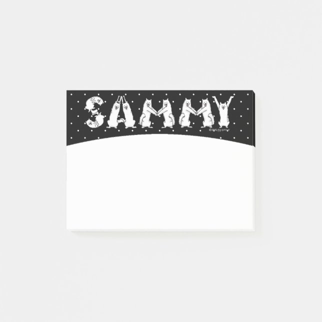 Sammy Spelled in Samoyed Dog Letters Post-it Notes (Front)