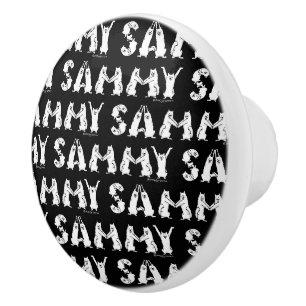 Sammy Spelled in Samoyed Letters Ceramic Knob