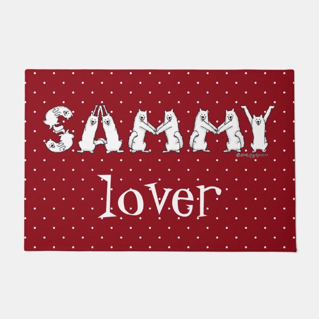 Sammy Spelled in Samoyed Letters Doormat (Front)