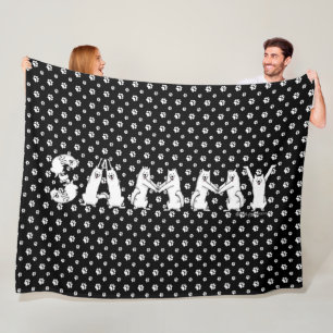 Sammy Spelled in Samoyed Letters Fleece Blanket