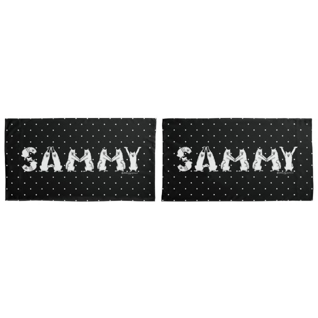 Sammy Spelled in Samoyed Letters Pillowcase (Front-Set)