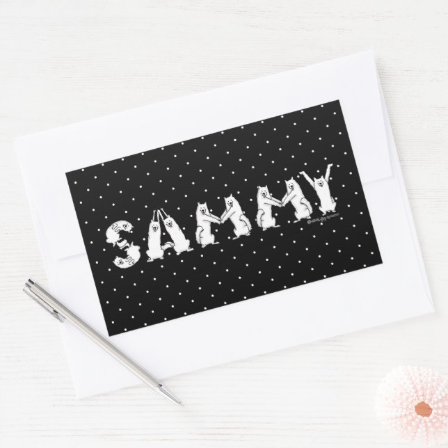 Sammy Spelled in Samoyed Letters Rectangular Sticker (Envelope)