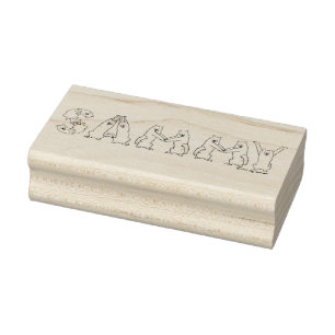 Sammy Spelled in Samoyed Letters Rubber Stamp
