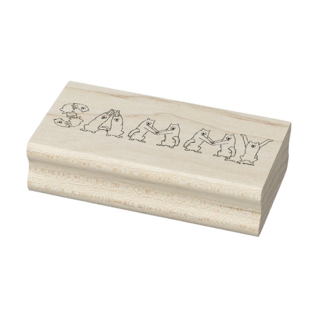 Sammy Spelled in Samoyed Letters Rubber Stamp (Stamp)
