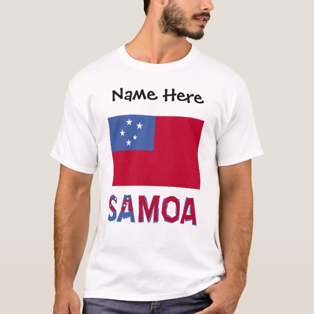 Samoa and Samoan Flag Personalised  T-Shirt (Front)