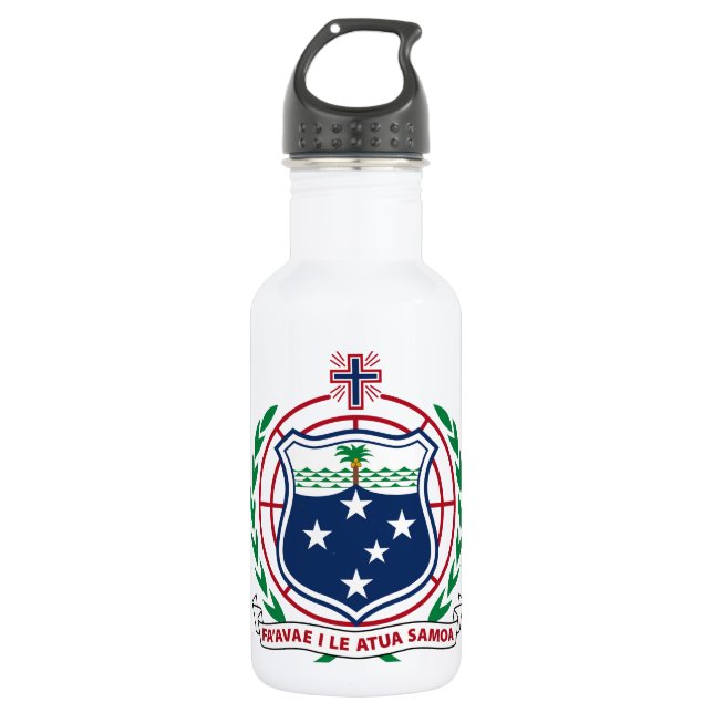 Samoa Coat of Arms 532 Ml Water Bottle (Front)