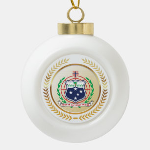 Samoa Coat of Arms Ceramic Ball Christmas Ornament