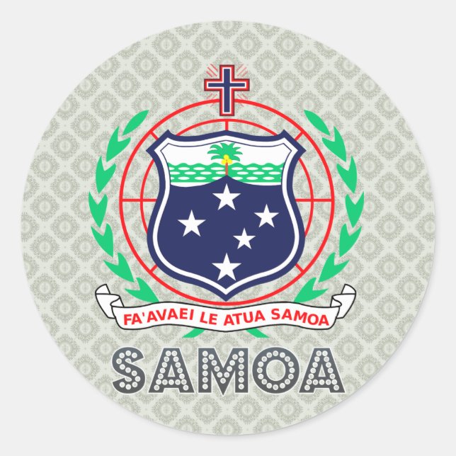 Samoa Coat of Arms Classic Round Sticker (Front)
