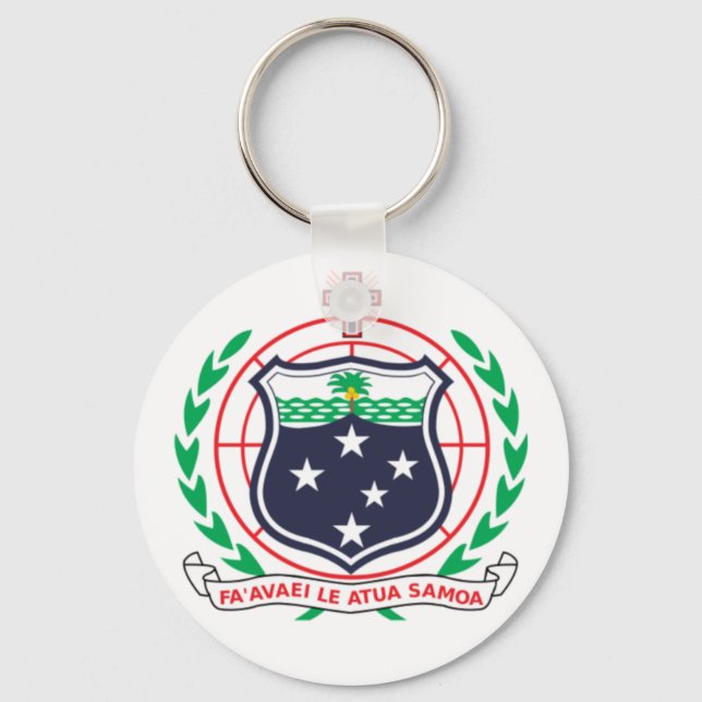 Samoa Coat of Arms Key Ring (Front)