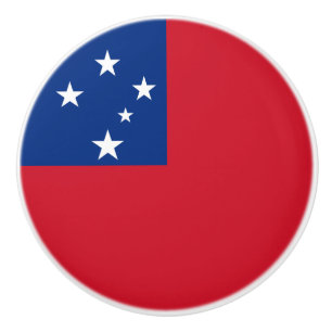 Samoa Flag Ceramic Knob