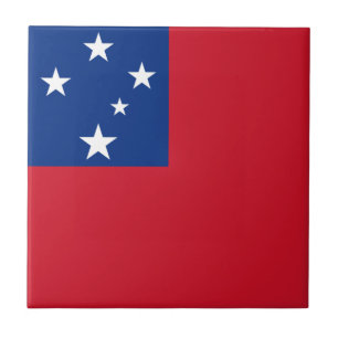 Samoa Flag Ceramic Tile