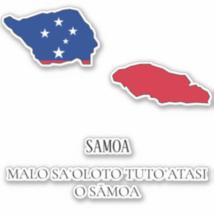 Samoa Flag Charming Patriotic Map