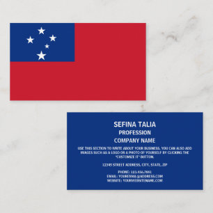 Samoa Flag, Flag of Samoa Business Card