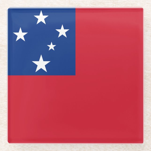 Samoa Flag Glass Coaster (Front)