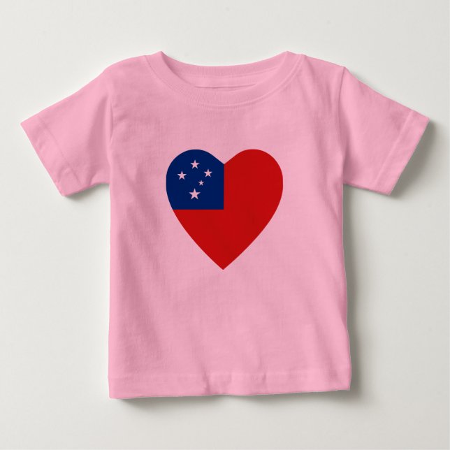 Samoa Flag Heart T-Shirt (Front)