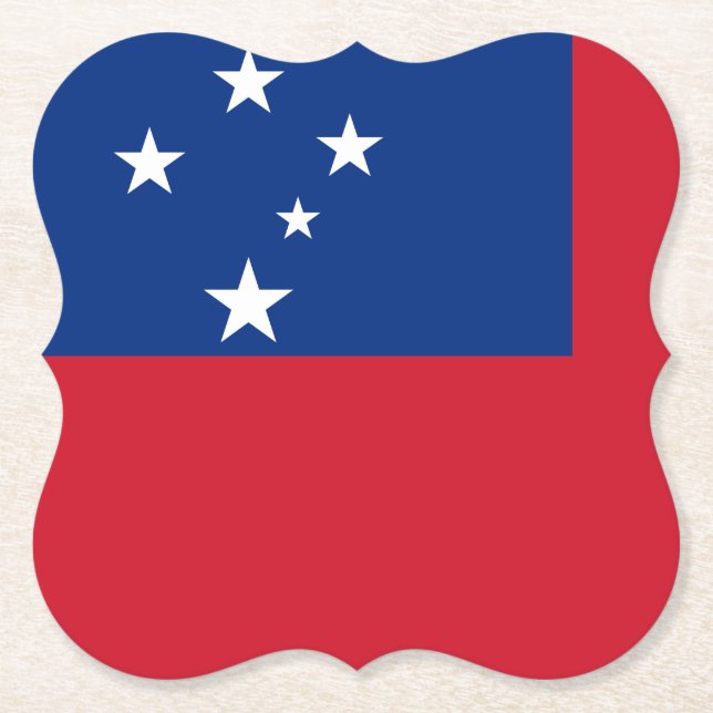 Samoa Flag Paper Coaster (Front)