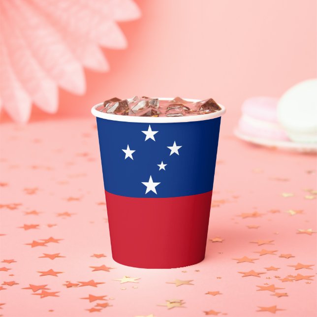 Samoa Flag Paper Cups (Insitu)