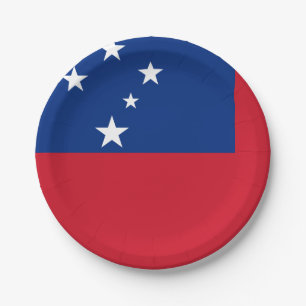 Samoa Flag Paper Plate