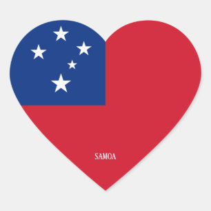 Samoa Flag Splendid Patriotic Heart Sticker