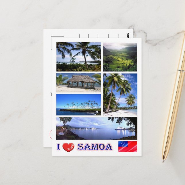 Samoa - I Love - Postcard (Front/Back In Situ)