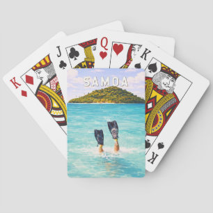 Samoa Illustration Travel Art Vintage Playing Cards