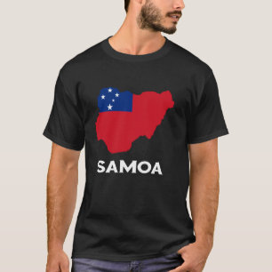 Samoa Map Samoan Pride Samoan Flag Samoan Roots T-Shirt