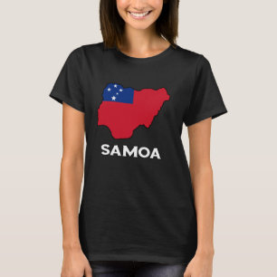 Samoa Map Samoan Roots Samoan Pride Samoan Flag T-Shirt