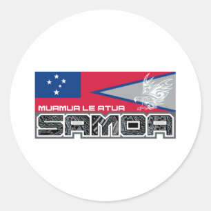 Samoa Muamua Le Atua - American Samoa / Samoa Flag Classic Round Sticker