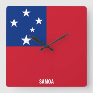 Samoa National Flag Patriotic Square Wall Clock