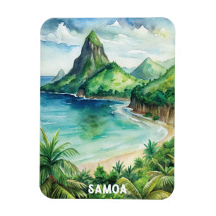 Samoa National Park Watercolor Painting Magnet